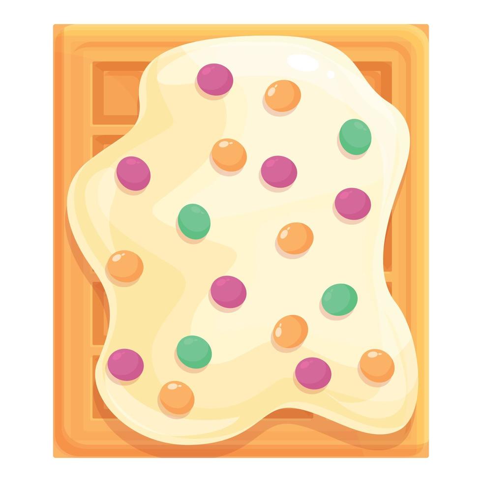 Tasty food icon cartoon vector. Belgian waffle vector