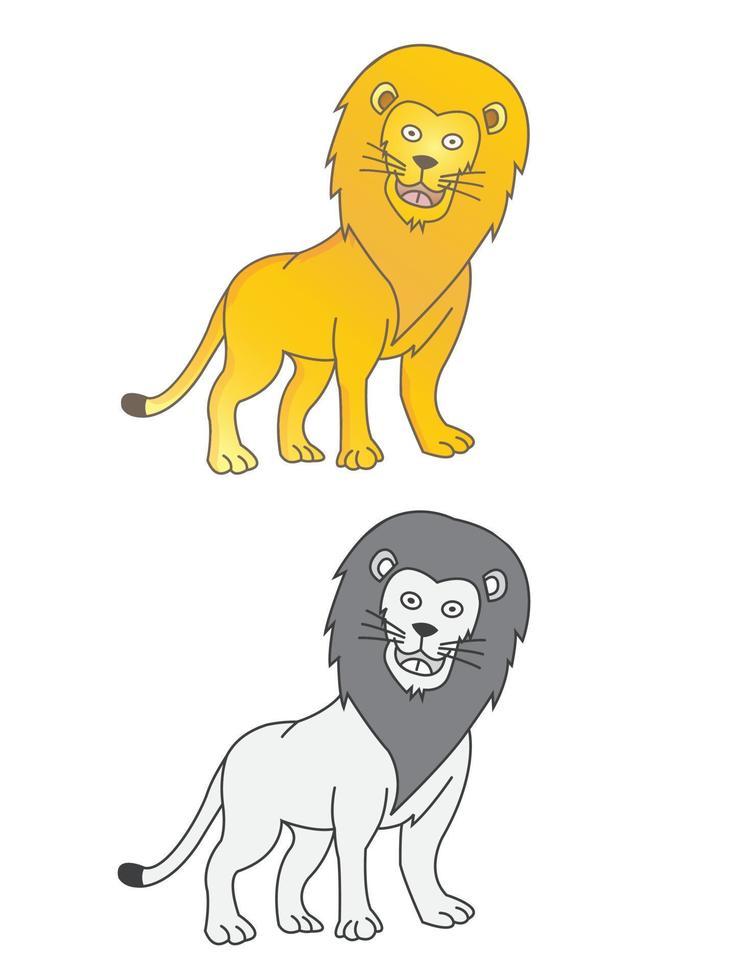 Wild Animals colored and with sketches vector