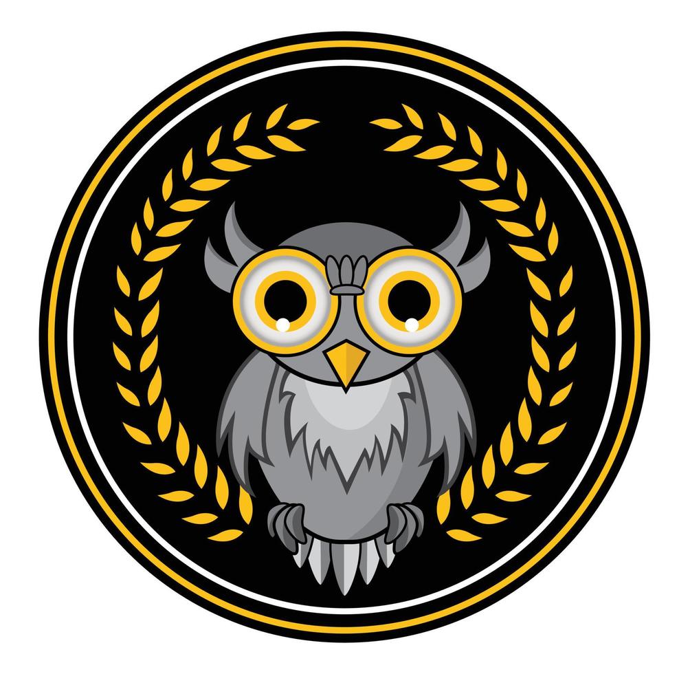 Owl Mascot wreath vector