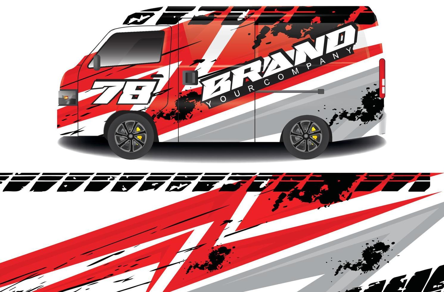 Company car wrap. wrap design for company camper car and others vector