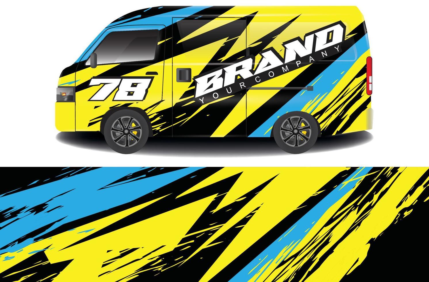 Company car wrap. wrap design for company camper car and others vector