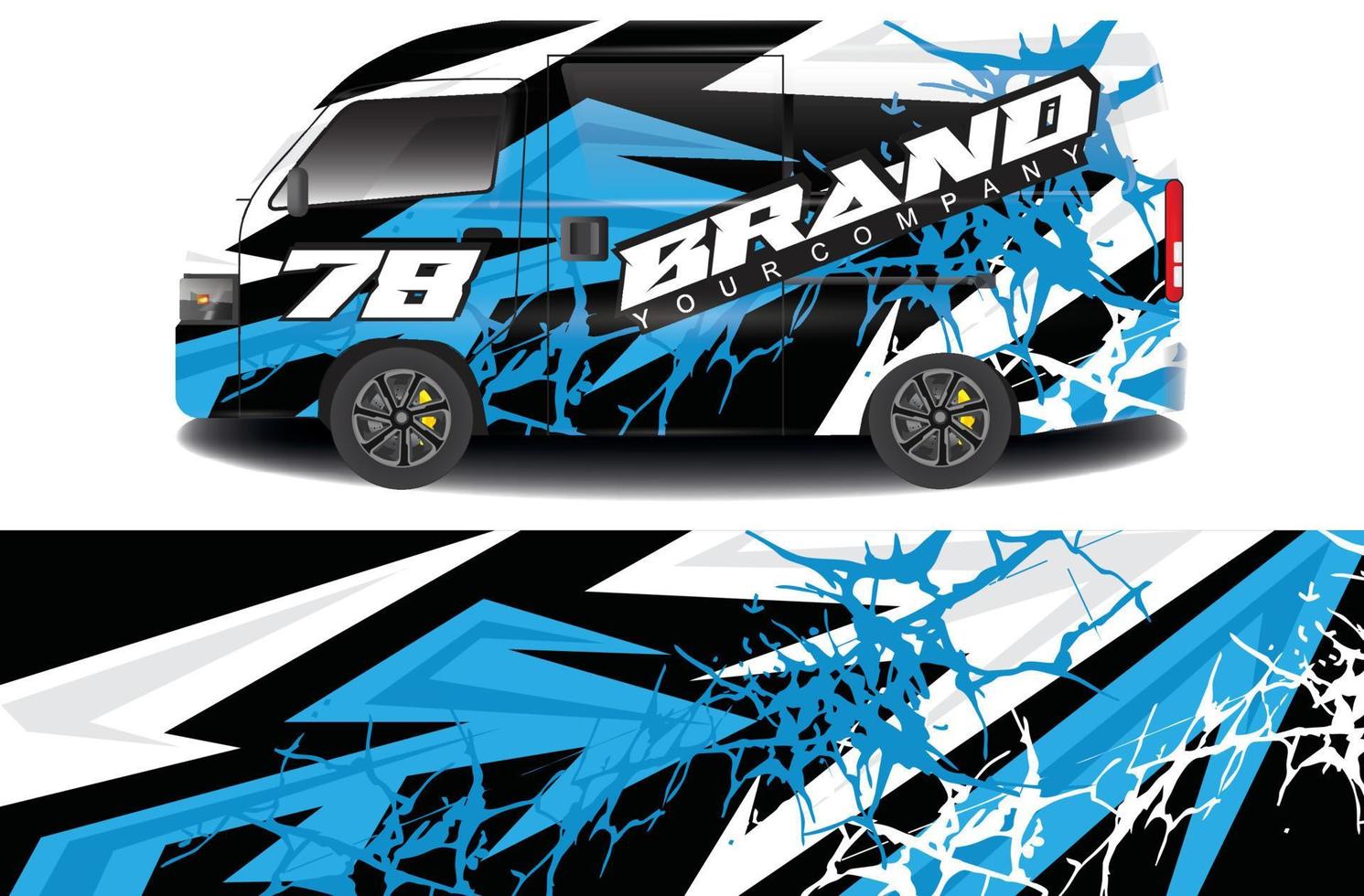 Company car wrap. wrap design for company camper car and others vector