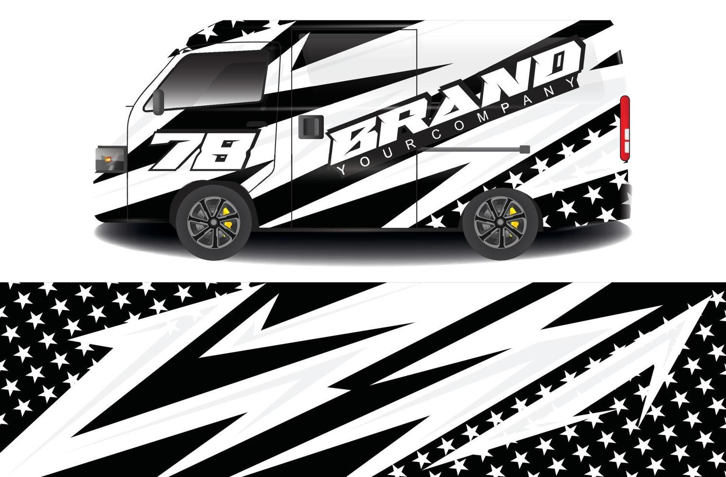 Company car wrap. wrap design for company camper car and others vector