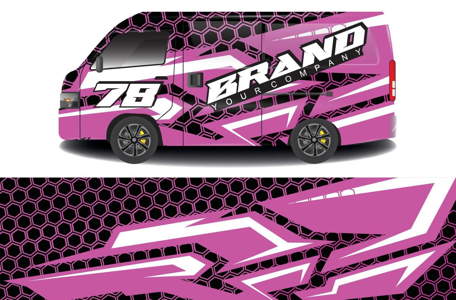 Company car wrap. wrap design for company camper car and others vector