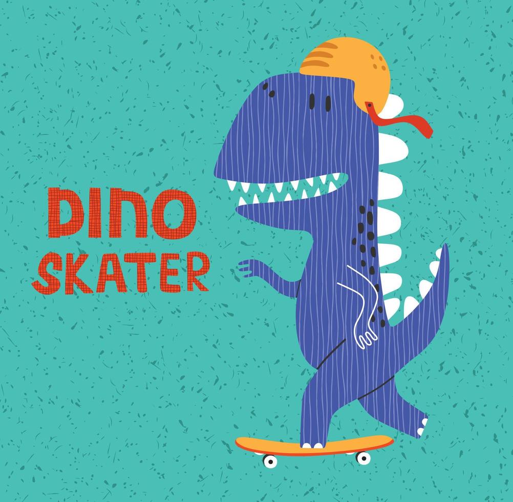 Hand drawing cute dinosaur for tee print. vector