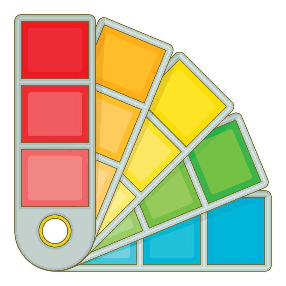Color palette guide icon, cartoon style vector