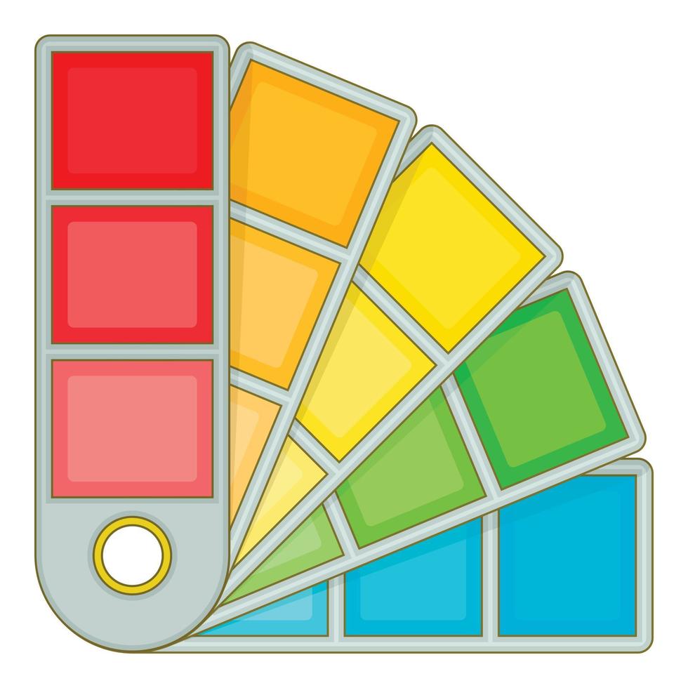 icono de guía de paleta de colores, estilo de dibujos animados vector