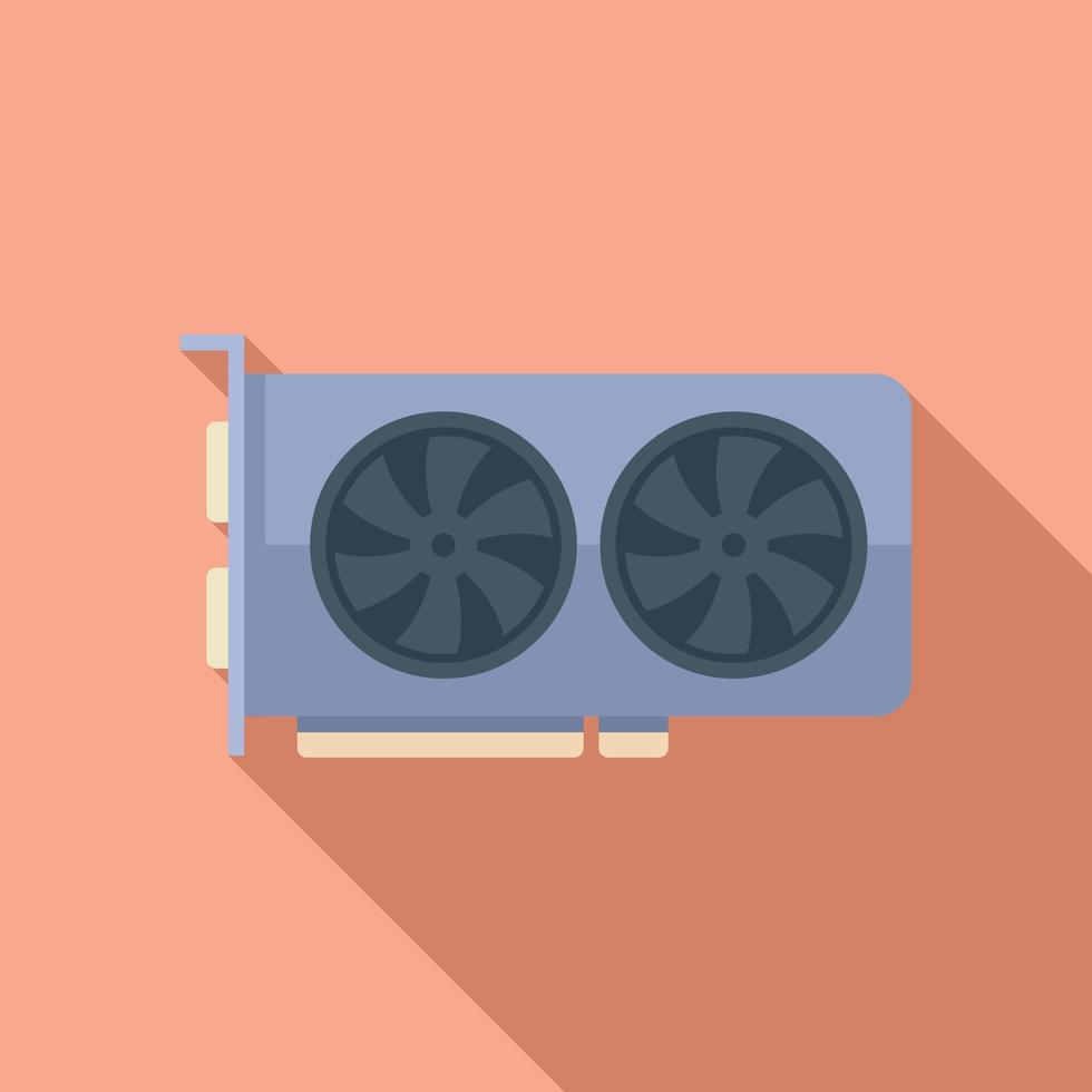 Chip gpu card icon flat vector. Graphic pc vector