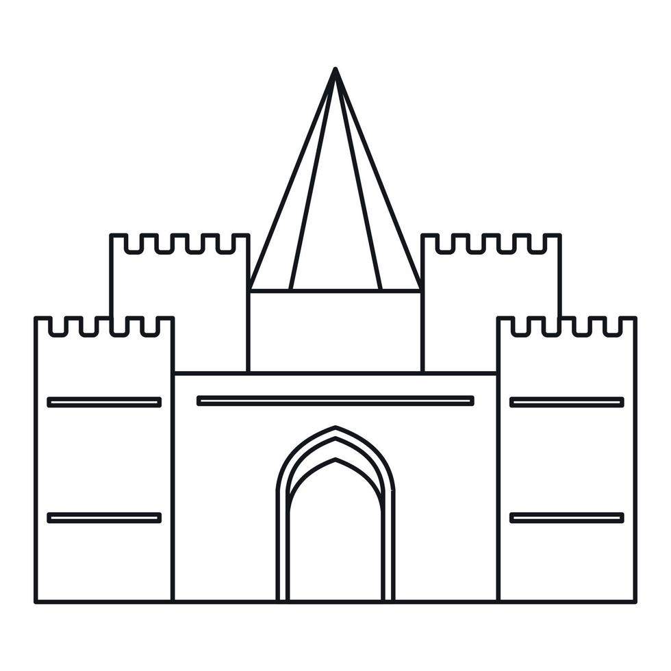 Royal castle icon, outline style vector