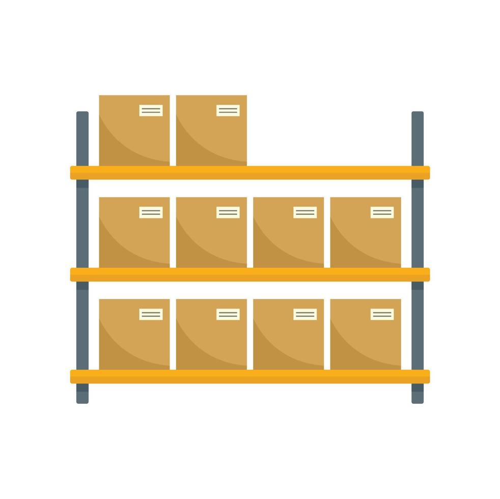 Storage parcel rack icon flat isolated vector