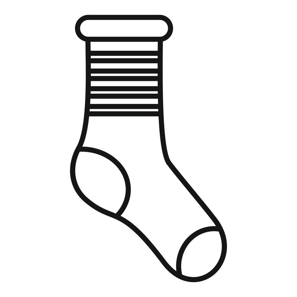 vector de contorno de icono de calcetín frío. calcetín de lana