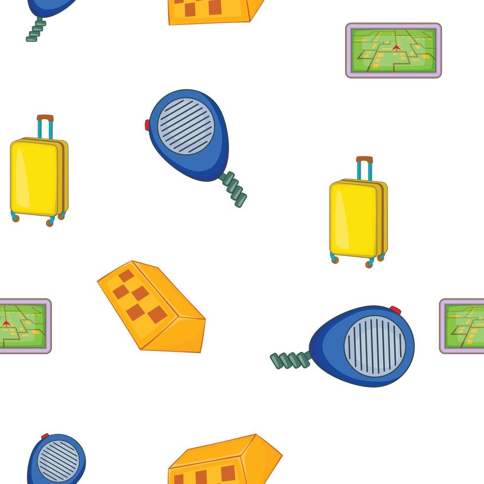 Taxi elements pattern, cartoon style vector