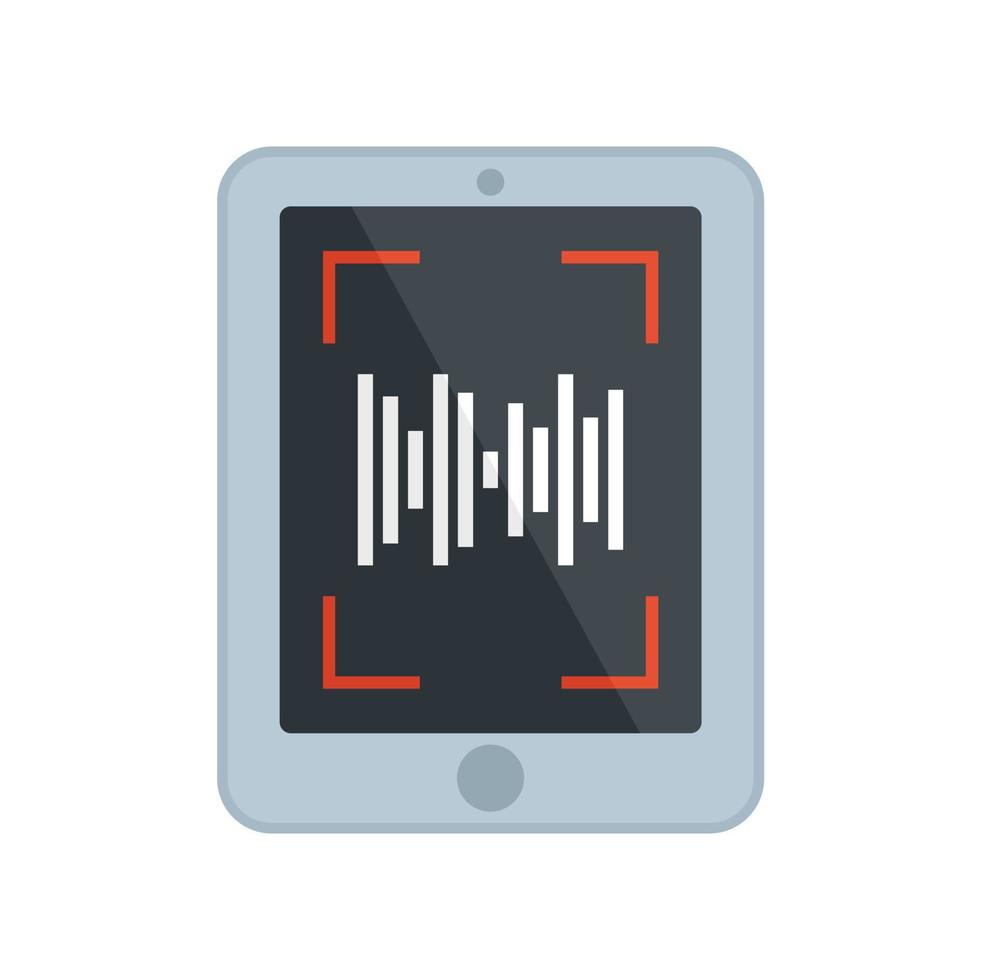 Tablet app screen recording icon flat isolated vector
