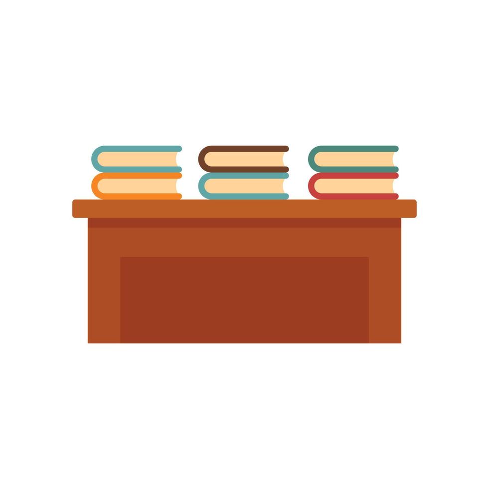 biblioteca libro escritorio icono plano aislado vector