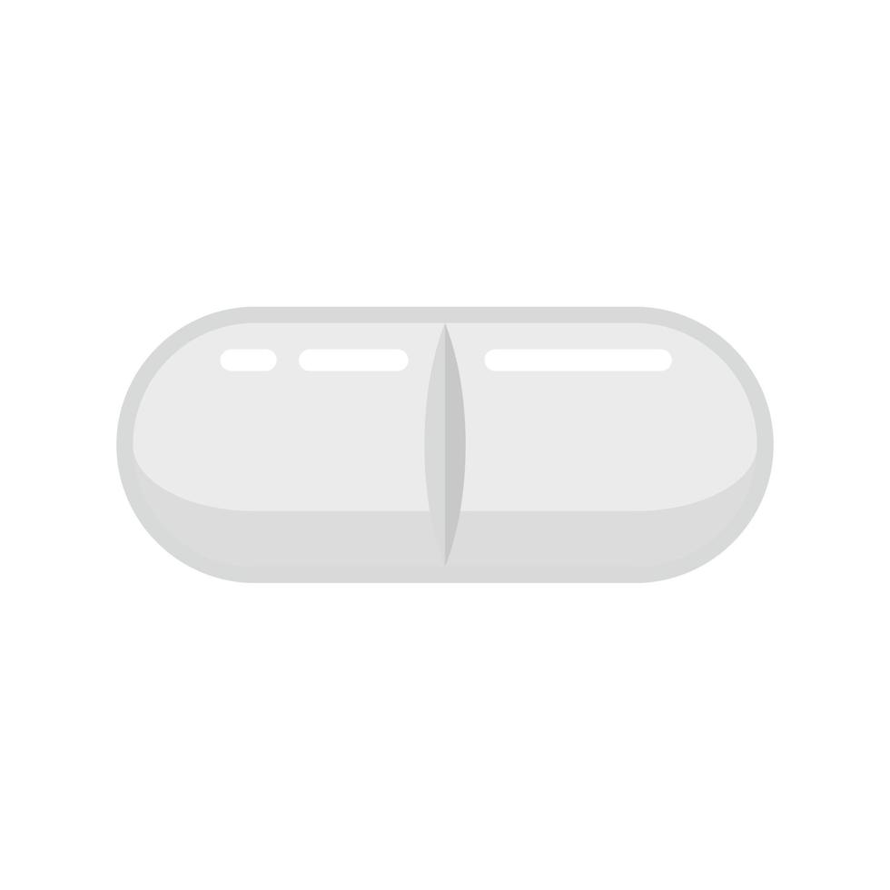 Dose capsule pill icon flat isolated vector