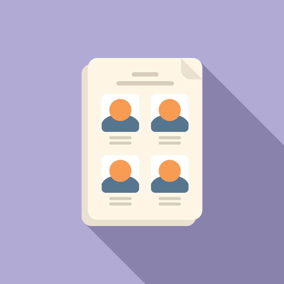 Client datasheet icon flat vector. Data crm vector