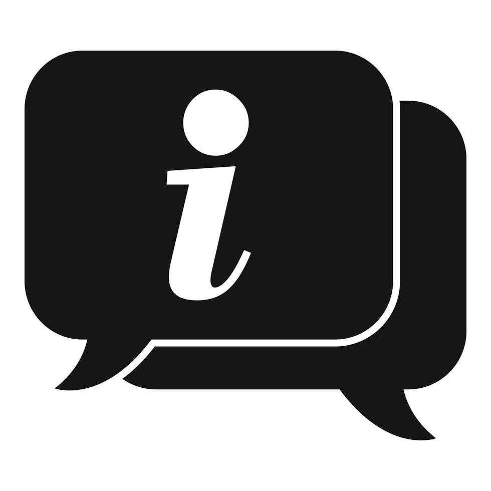 Info chat icon simple vector. Service message vector