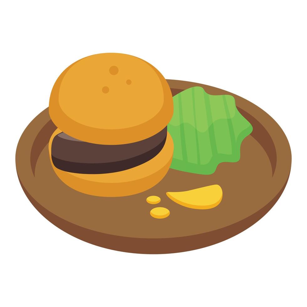 Duck burger icon isometric vector. Pate foie vector