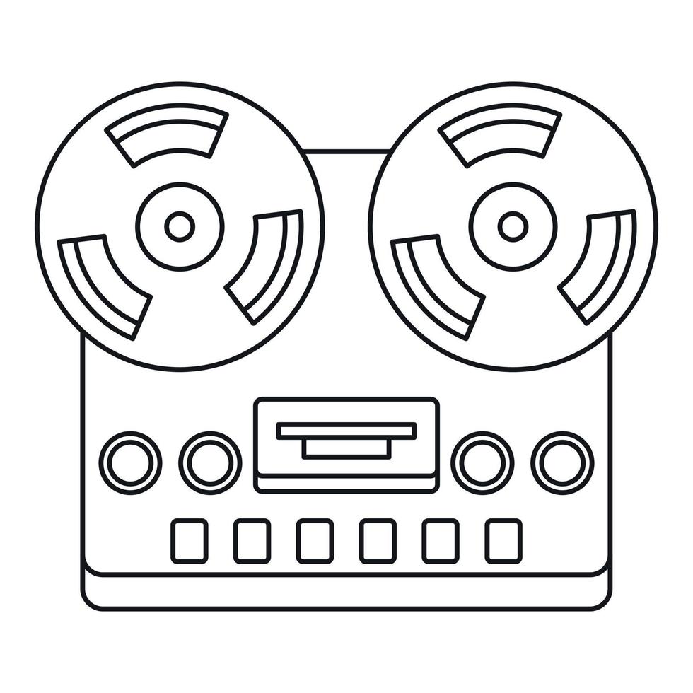 Analog stereo open reel tape deck recorder icon vector