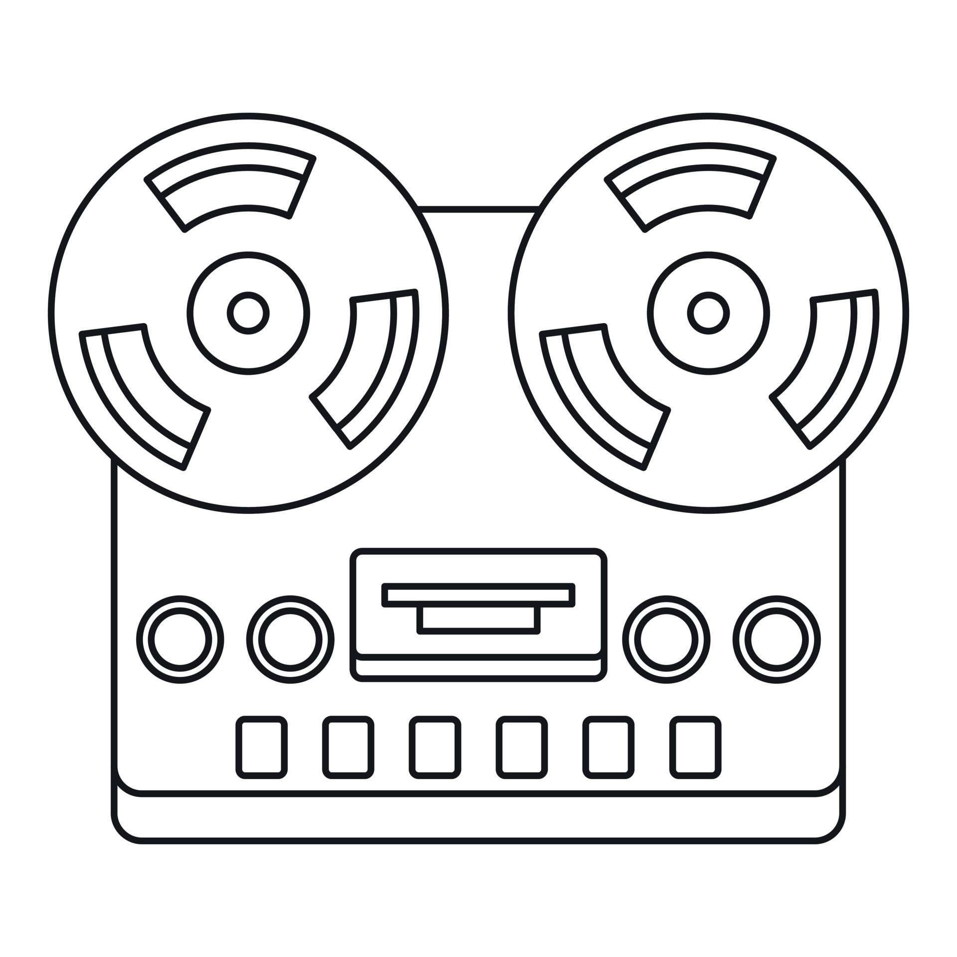 Analog stereo open reel tape deck recorder icon 14864329 Vector