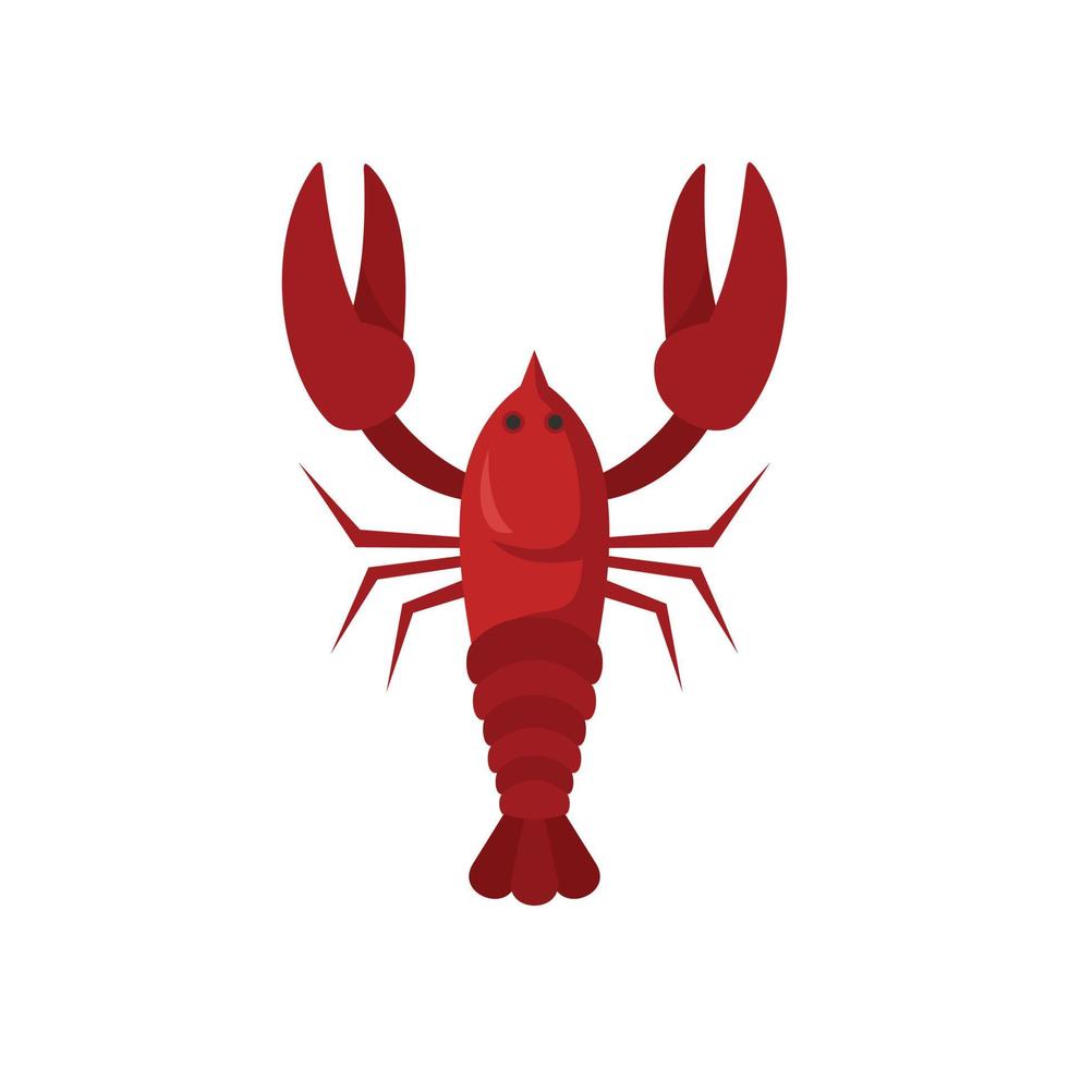 icono de cangrejo de río rojo sueco vector aislado plano