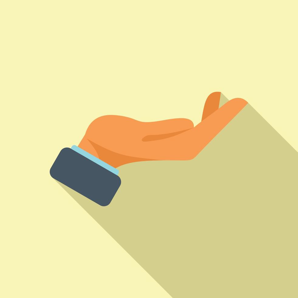 Palm take icon flat vector. Finger hold vector