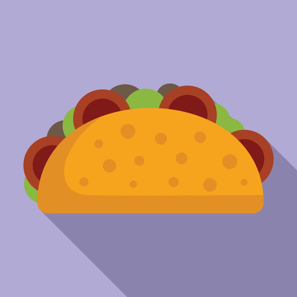 Kid taco icon flat vector. Mexican food vector