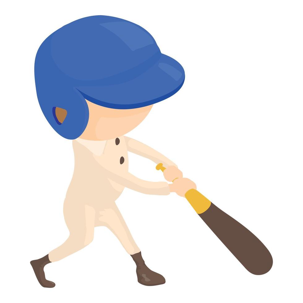 Baseball player icon, cartoon style vector