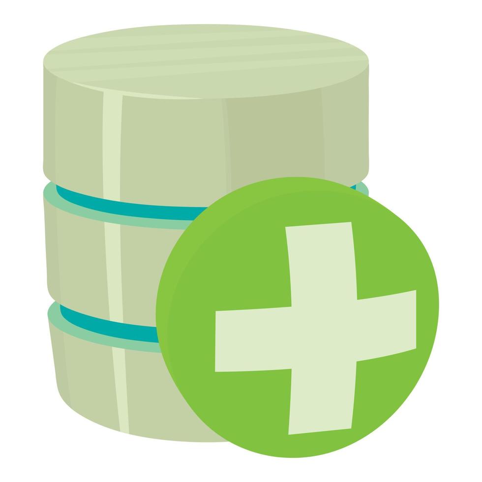 Diagnosis database icon, cartoon style vector