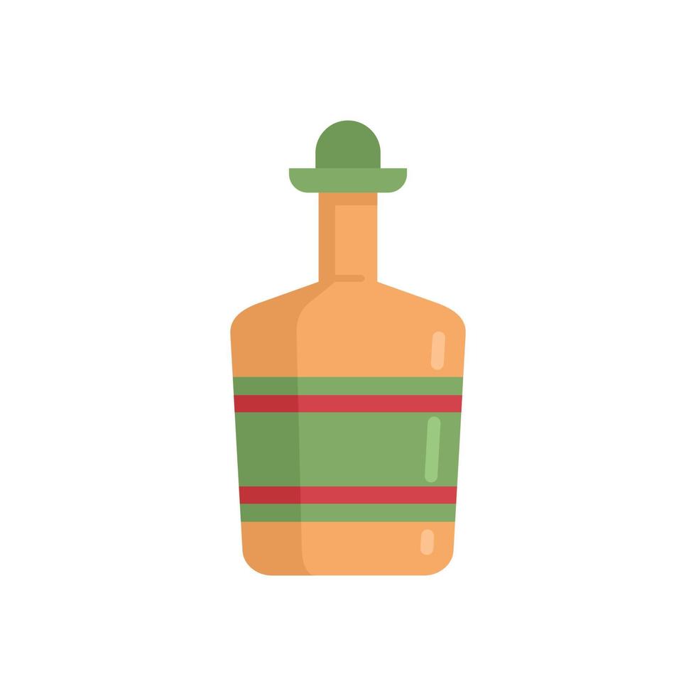 bartender tequila botella icono plano aislado vector