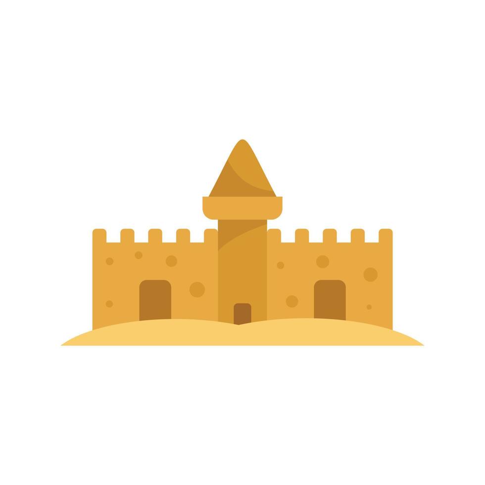 Fairytale sand castle icon flat isolated vector