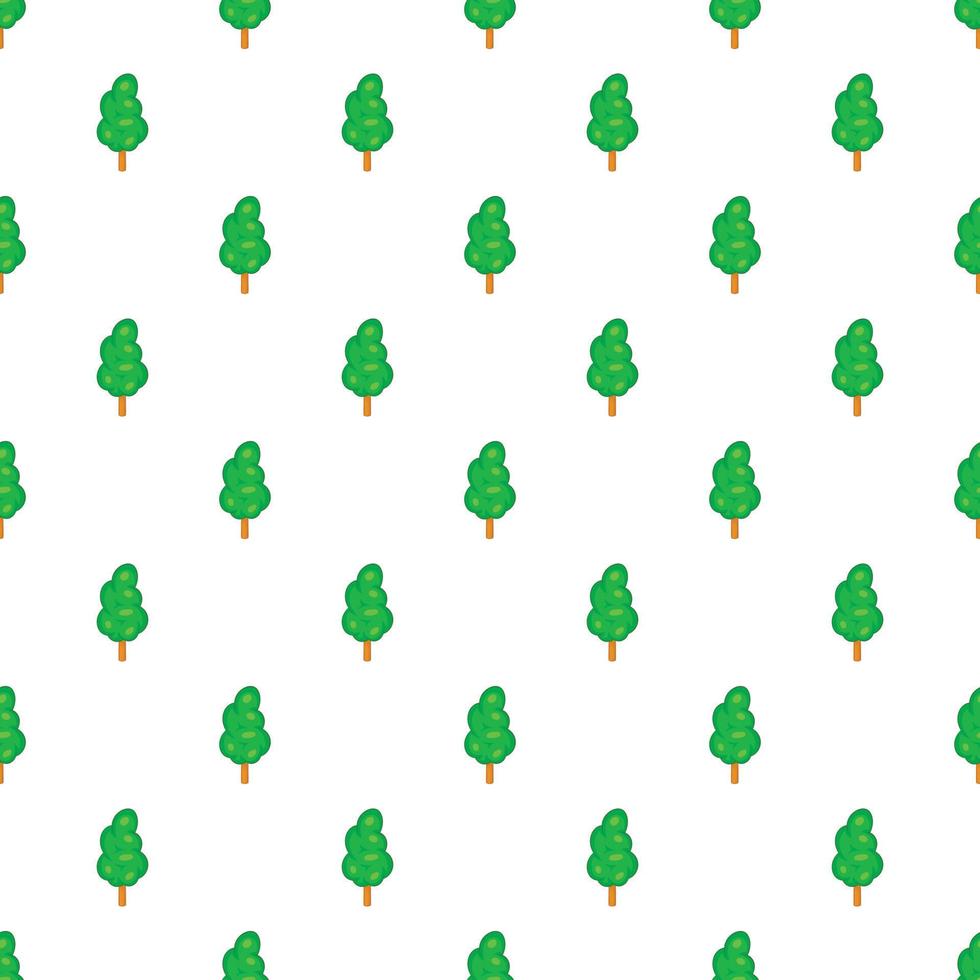 Green tree pattern, cartoon style vector