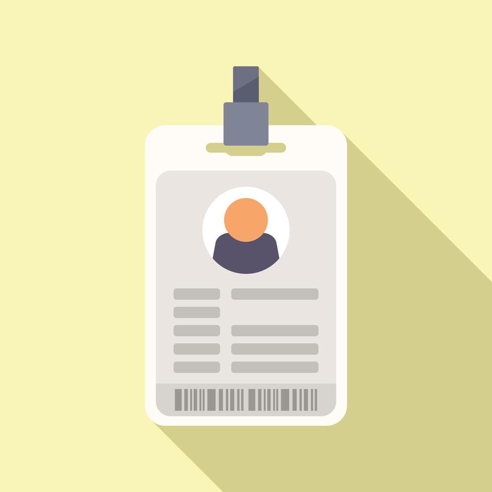 Id card photo icon flat vector. Office pass vector
