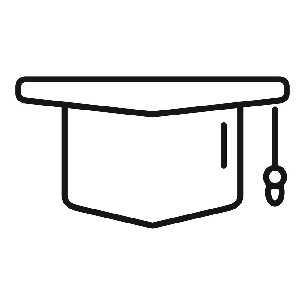 Graduation hat icon outline vector. Diploma graduation vector