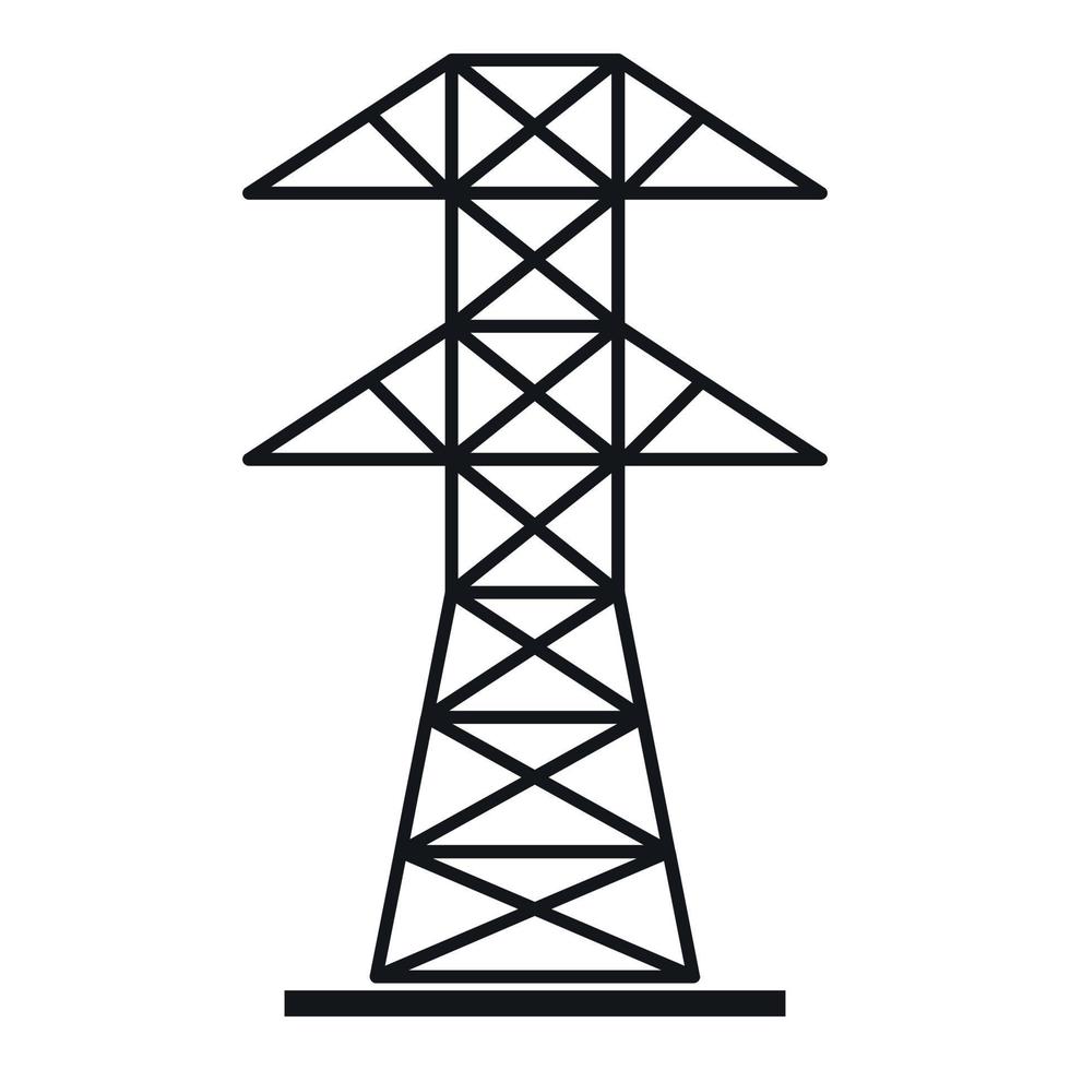 High voltage tower icon, simple style vector