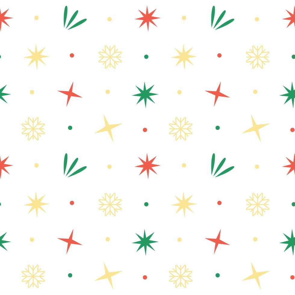 Christmas seamless pattern. Vector illustration of New Year ornament. Packaging paper design.