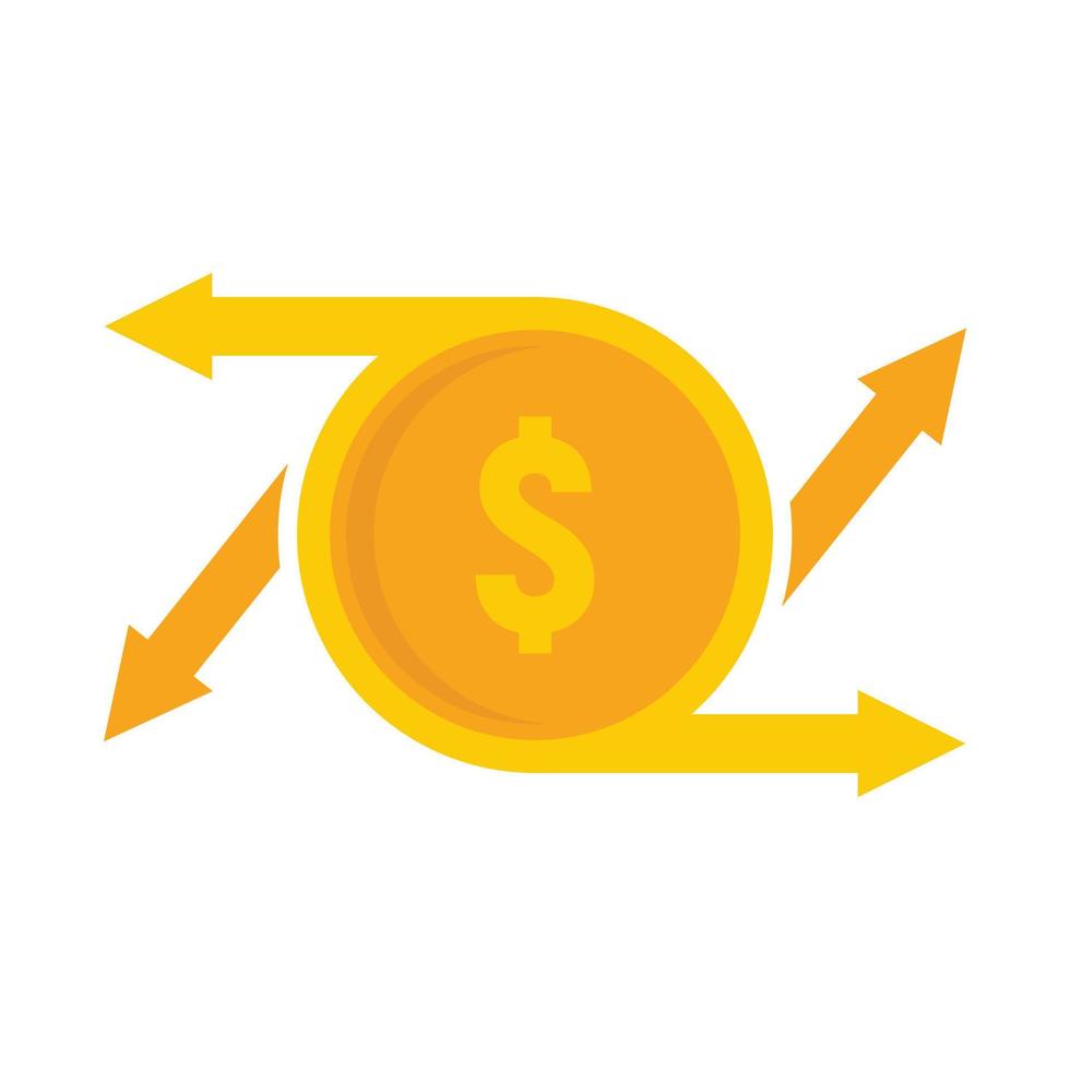 Coin money transfer icon flat isolated vector