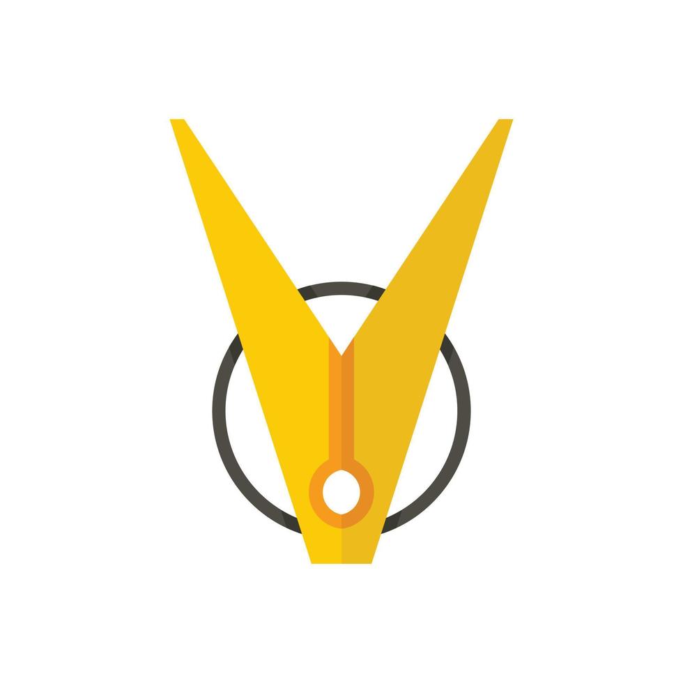Element clothes pin icon flat isolated vector