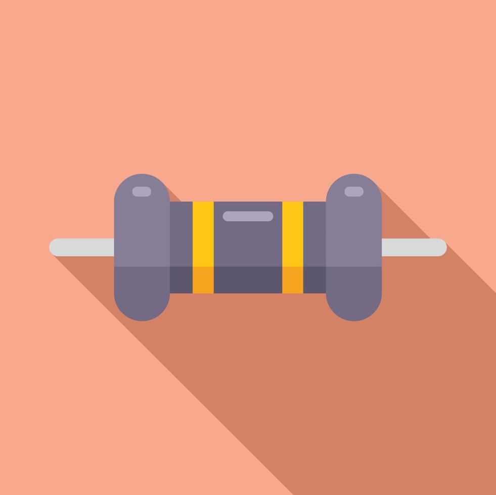 vector plano de icono de componente de resistencia. circuito eléctrico