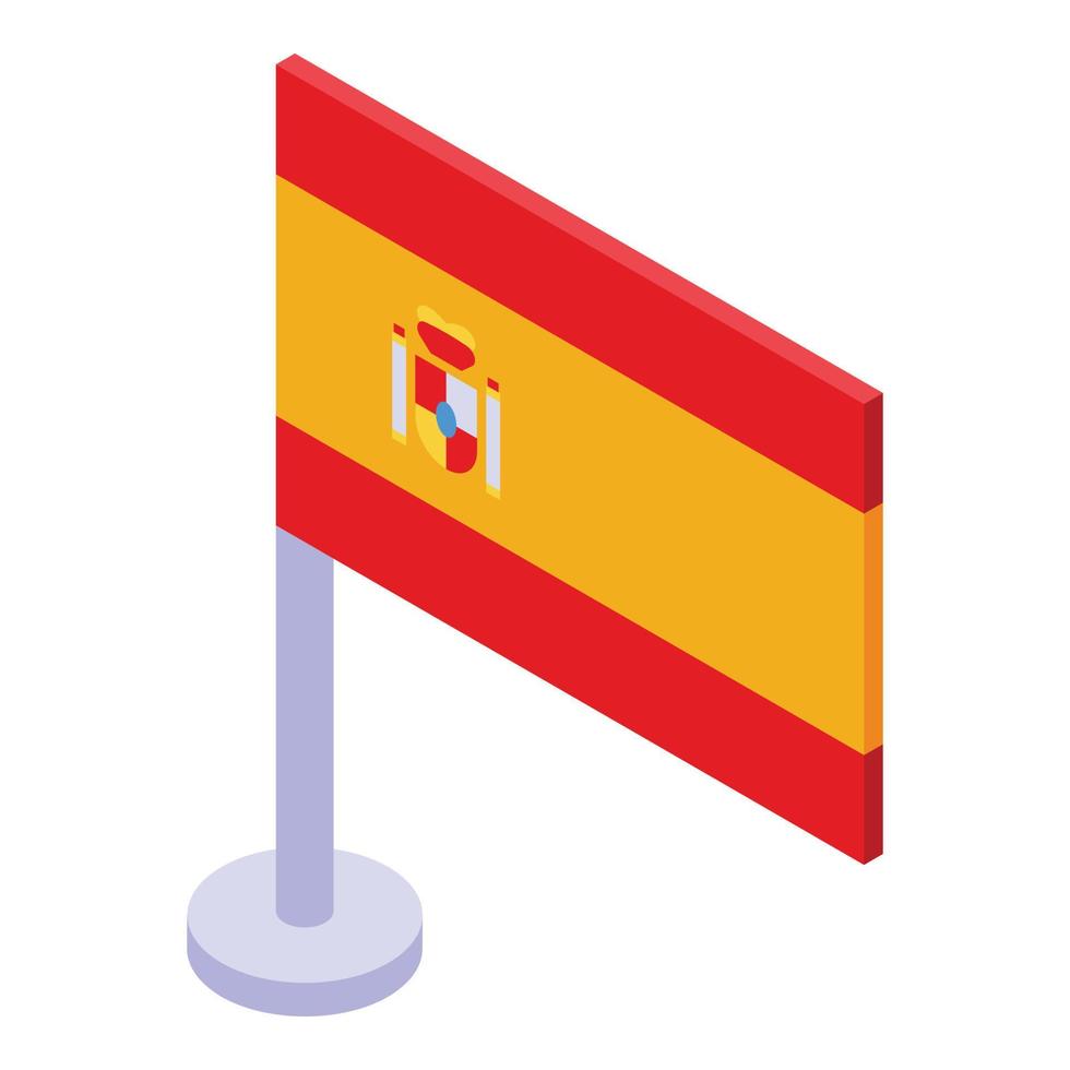 Spanish flag icon isometric vector. Paella food vector