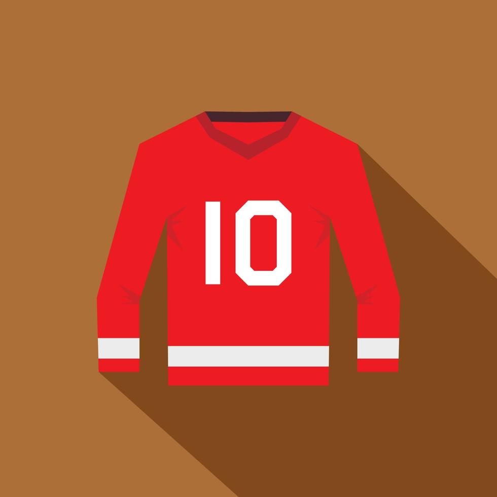 icono de la camiseta de hockey canadiense, estilo plano vector