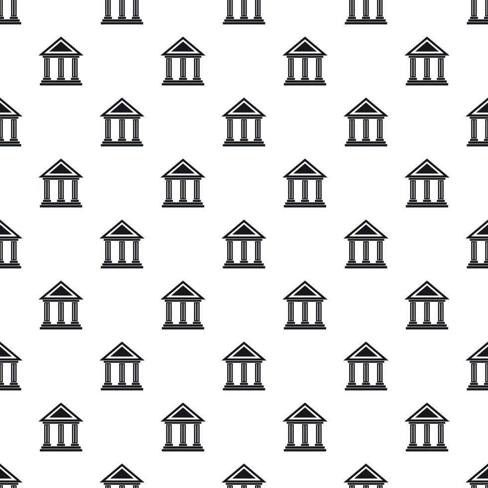Museum building pattern, simple style vector