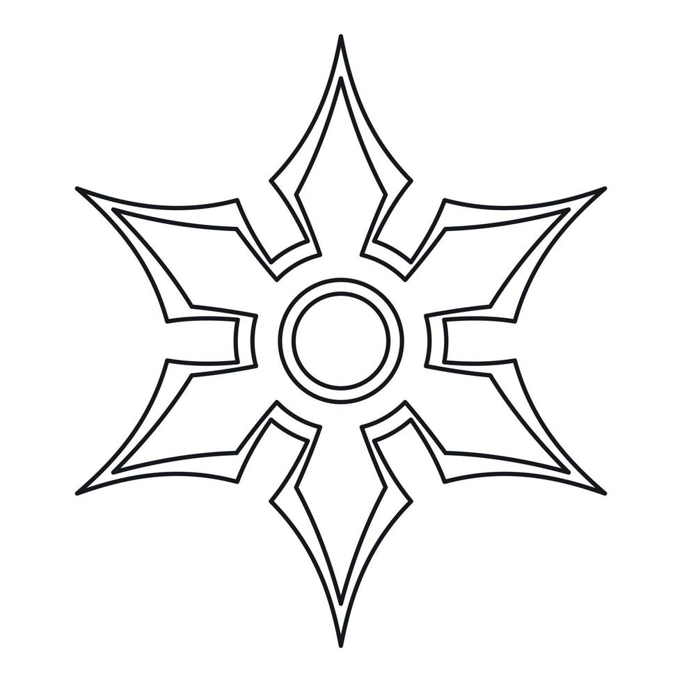 Shuriken icon, outline style vector