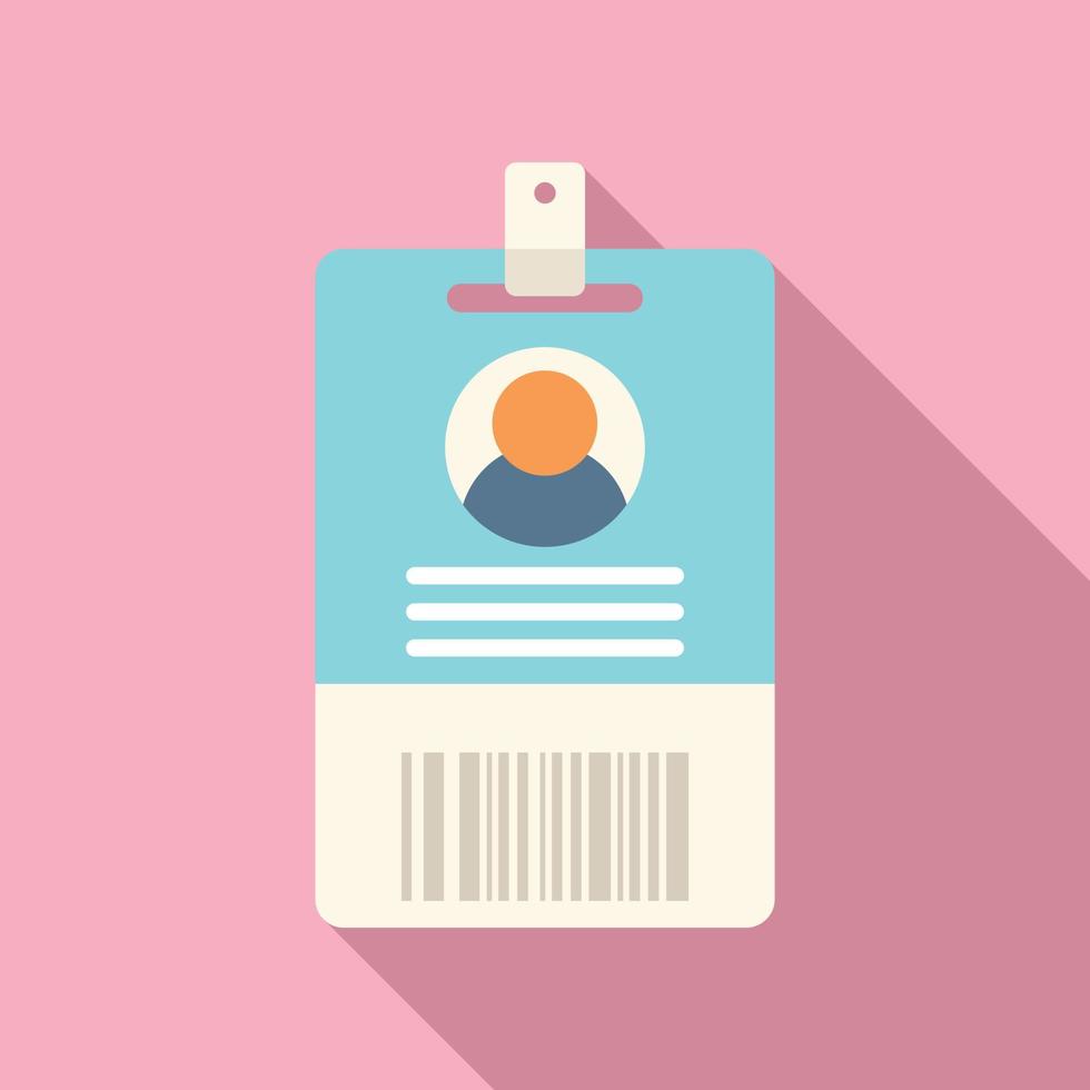 Personal id card icon flat vector. Pass office vector
