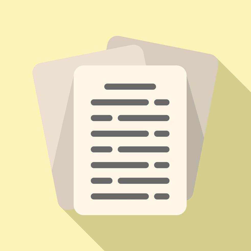 Document report icon flat vector. Business paper vector