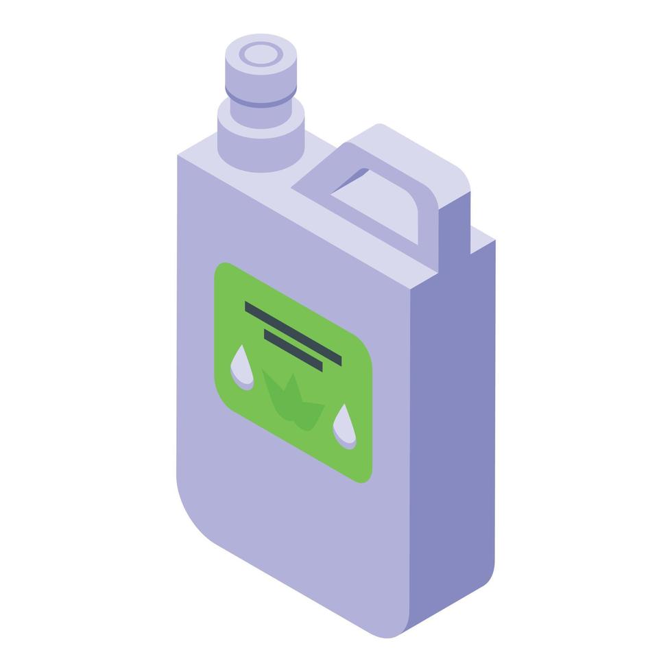 vector isométrico del icono del recipiente de detergente. plato de producto