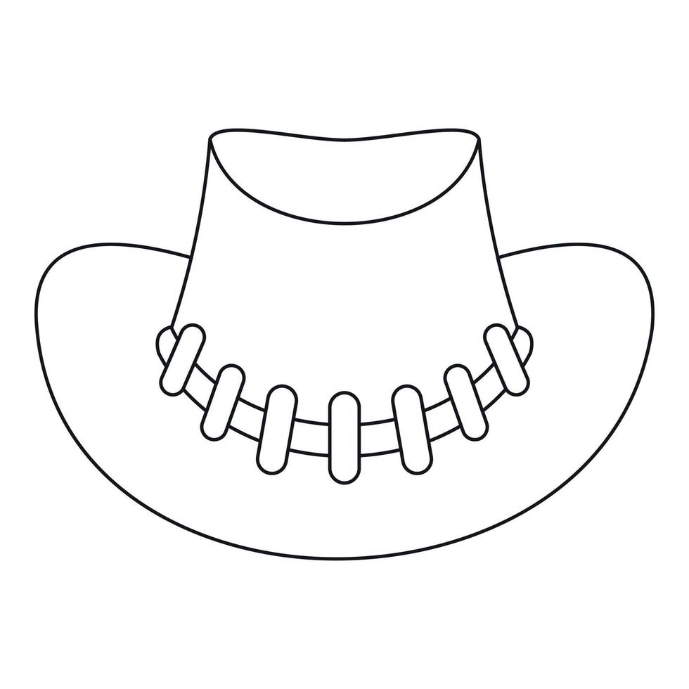 icono de sombrero de vaquero, estilo de contorno vector