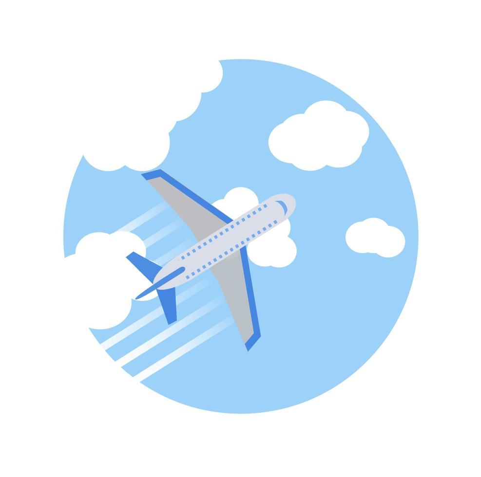 vector de avión de vuelo de día