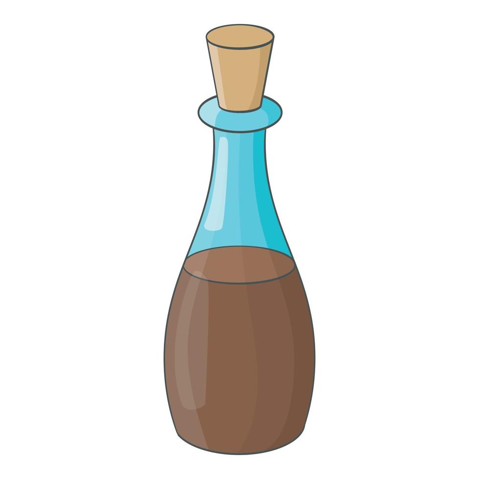 Soy sauce bottle icon, cartoon style vector