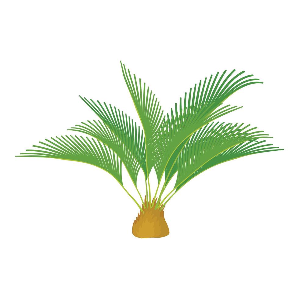 Small palm tree icon, cartoon style vector